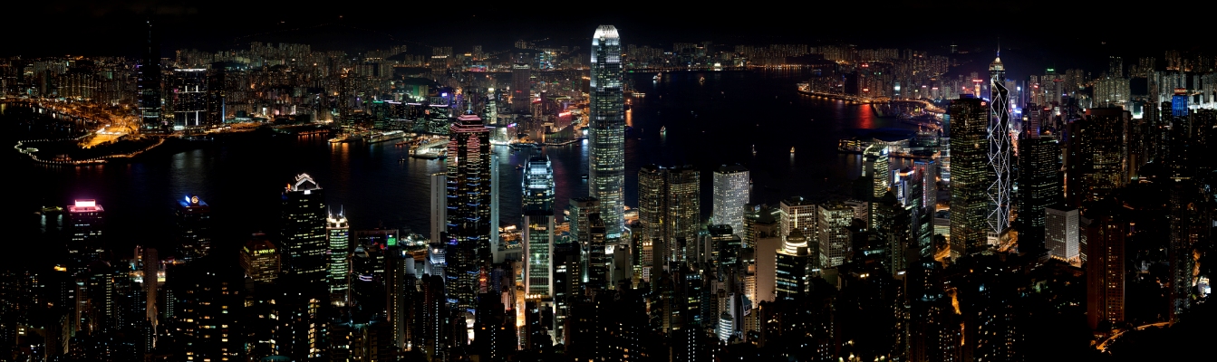 Thành phố Hồng Kông về đêm rực rỡ ánh đèn